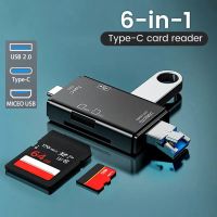 6 in 1 USB A + C + Micro Kartenlesegerät für SD + MicroSD