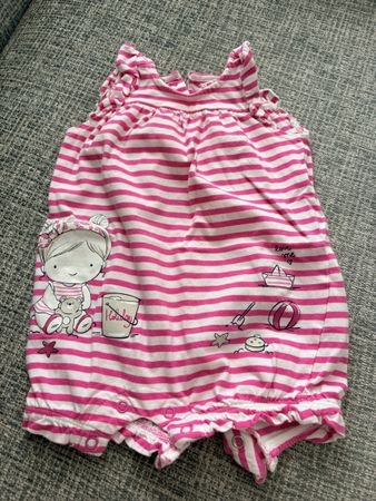 Body Strampler Primigino Rosa Weiss Gestreift Grösse 3M