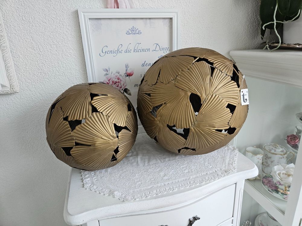 Levandeo Gartendeko Rost Kugel - 18cm Metallkugel Mit Sonnenmotiv