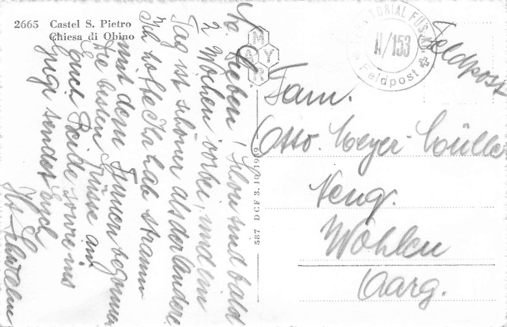Cartoline postali: Castel S. Pietro chiesa di obino – Usato da Biasca venduto da Blenio71 1