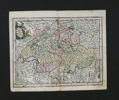 Schweiz Kupferstichkarte bei G. J. Haupt um1720