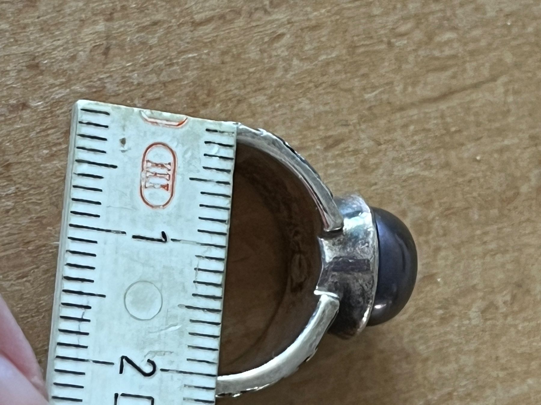Anelli: Silberring mit echter dunkler Perle – Usato da Ebmatingen venduto da Giggelisuppe 2