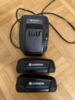 Gardena AL 1830 CV Ladegerät inkl. 2x 18V 2.5Ah Akkus