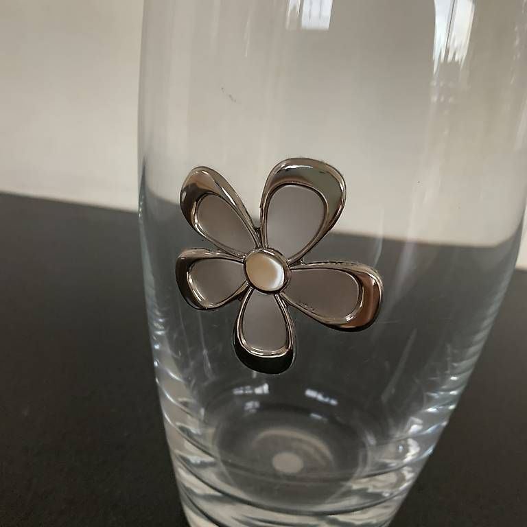 Vasi & Recipienti: Glas Vase mit Silber Details – Usato da Riehen venduto da babba1958 4