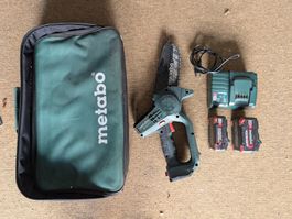 Metabo Kettensaege MS 18 LTX 15 mit 2 Akkus