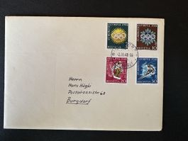 Schweiz - 1948 Olympische Winterspiele auf Brief W25w-W28w
