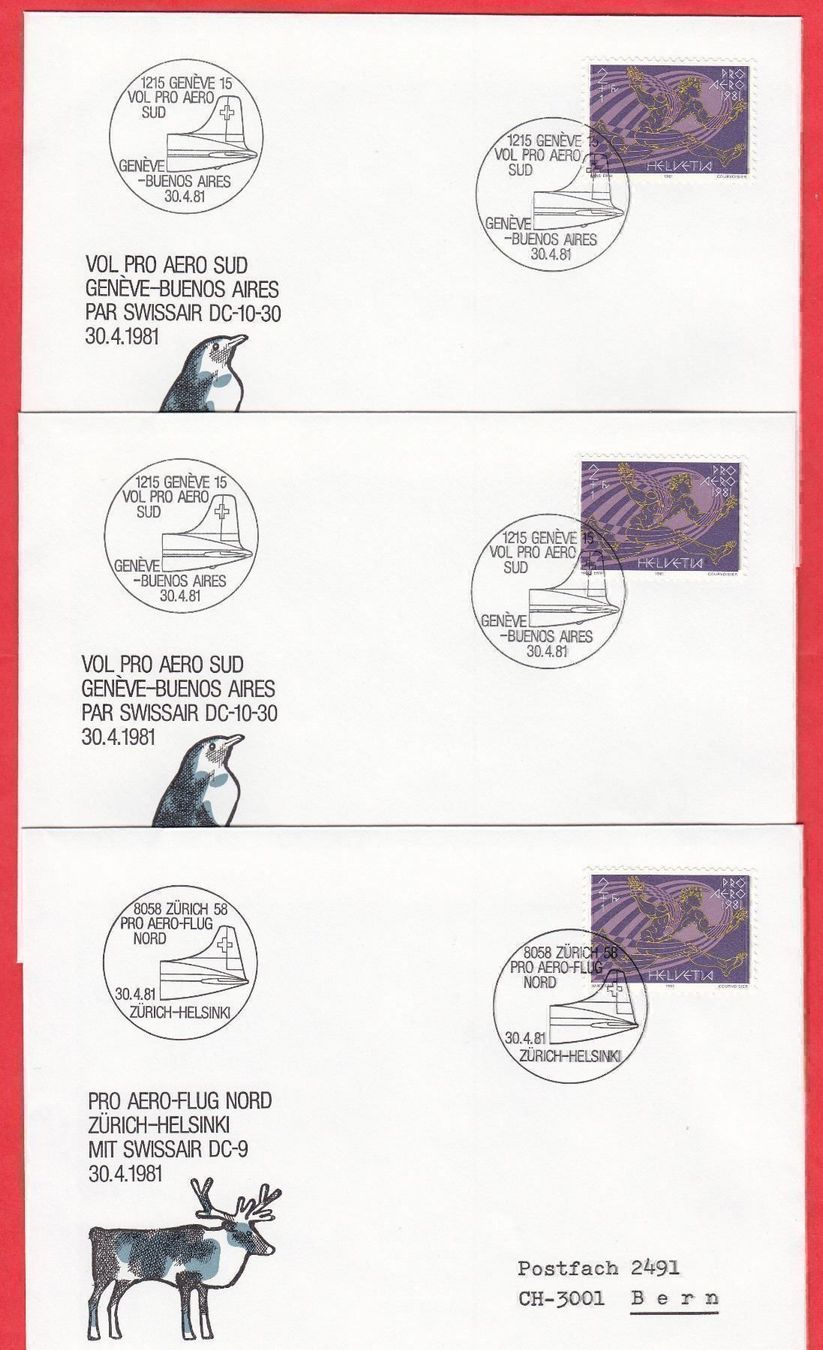 Tutti i francobolli: 1981  5  Teiliges Set mit 5 Spezial Flügen – Nuovo (secondo la descrizione) da Adliswil venduto da Aenti