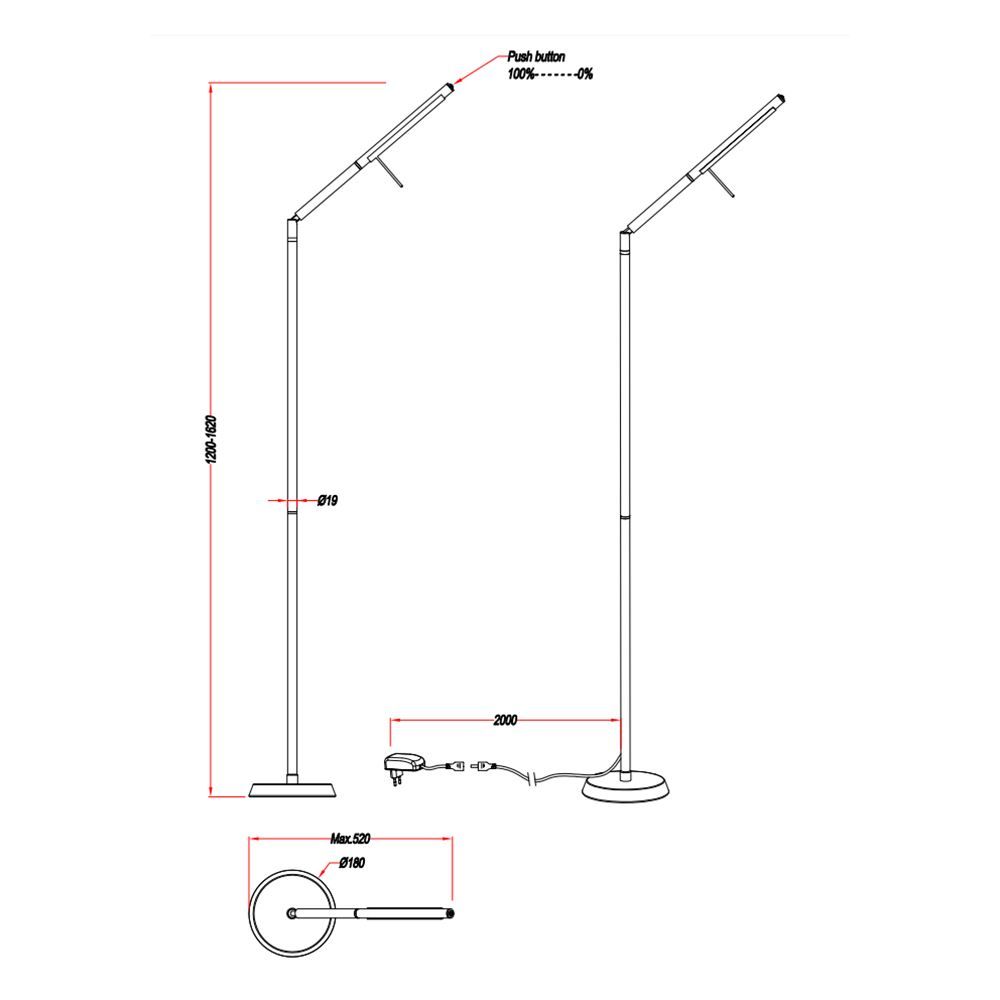 Lampen: LED Stehleuchte, Filigran, 162 cm Höhe – Neu (gemäss Beschreibung) aus Kreuzlingen von Smart-Light 4