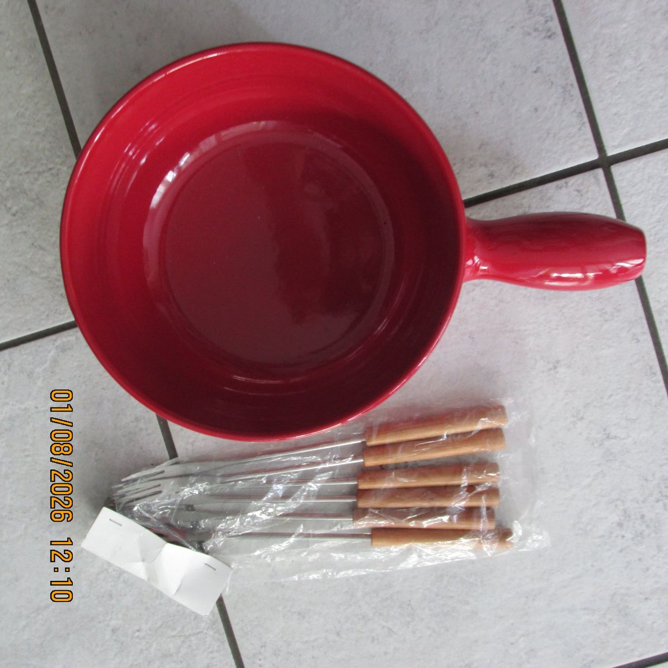 Poêles: Käsefondue Set rot mit 6 Gabeln neu – Neuf (Voir description) à Galgenen par Forflowers 1