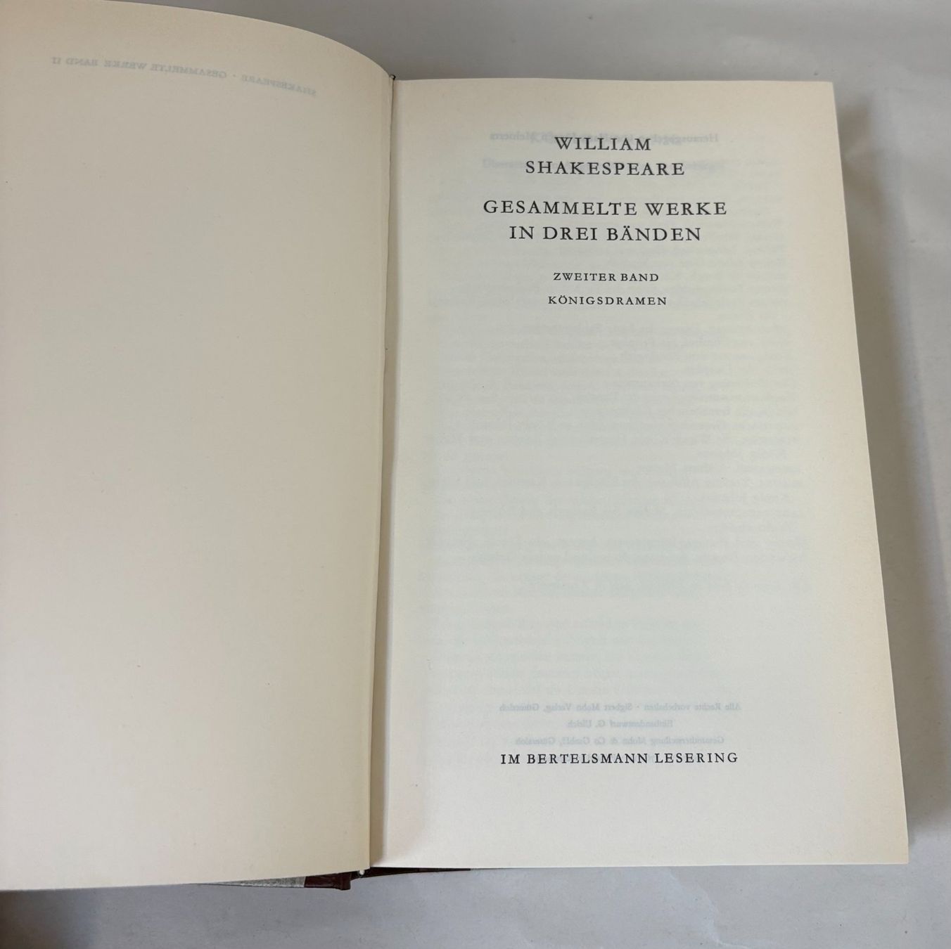 Libri: Shakespeare , 2 Bände gesammelte Werke – Usato da Zürich venduto da Drahtzug 2