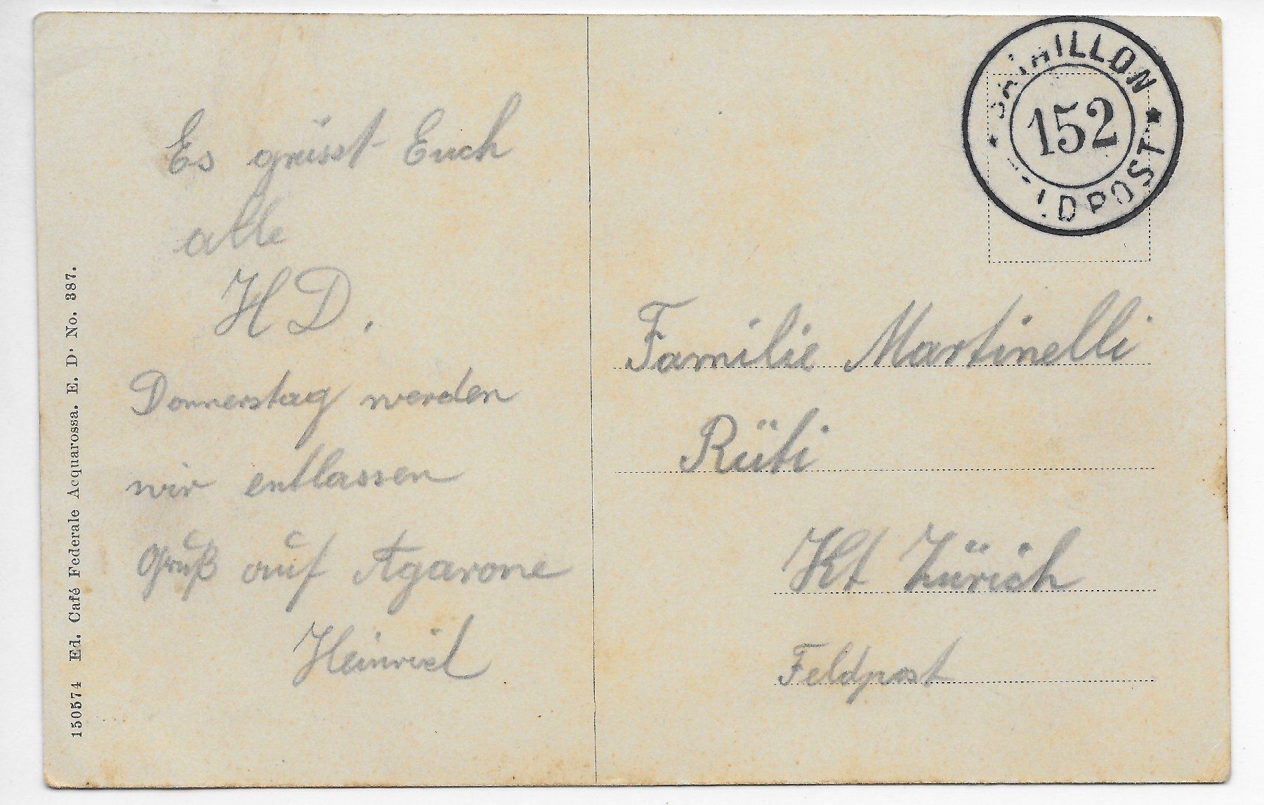 Cartes postales: Comprovasco, Feldpost – D'occasion à Hefenhofen par Richsalz 1