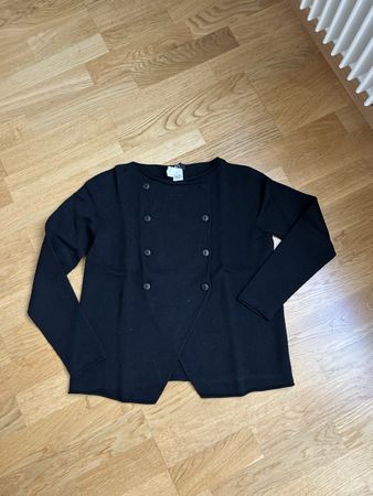 Cardigan doppiopetto nero in lana, taglia M
