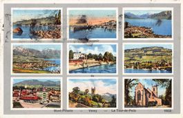 Gruss aus VEVEY - Mont-Pélerin, La Tour-de-Peilz, colorierte