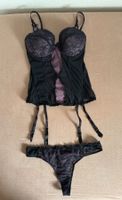 BELDONA CORSAGE+TANGA, GR. S/ 75B, SCHWARZ-VIOLETT, FEMININ