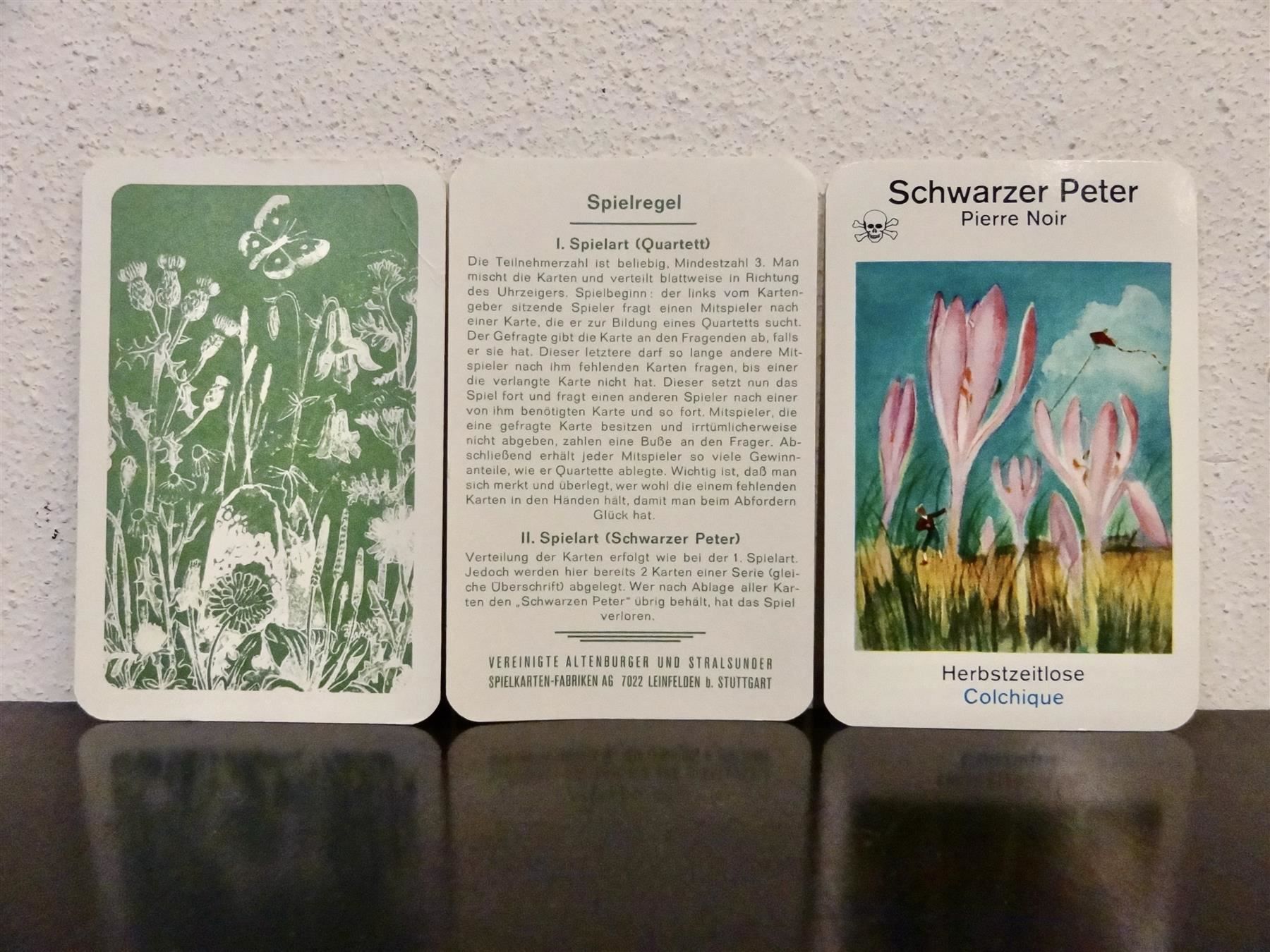 Spiele: altes Quartett BLUMEN-QUARTETT BLUMEN – Gebraucht aus Kerzers von wisaundso 9