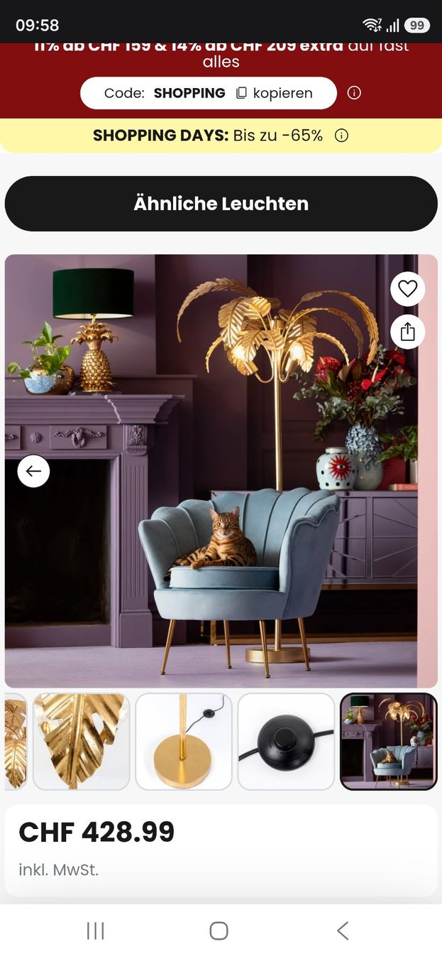 Kare Lampes: KARE Palmera Floor Lamp 170cm - Like New – Neuf (Voir description) à Au ZH par and_6h5m 4