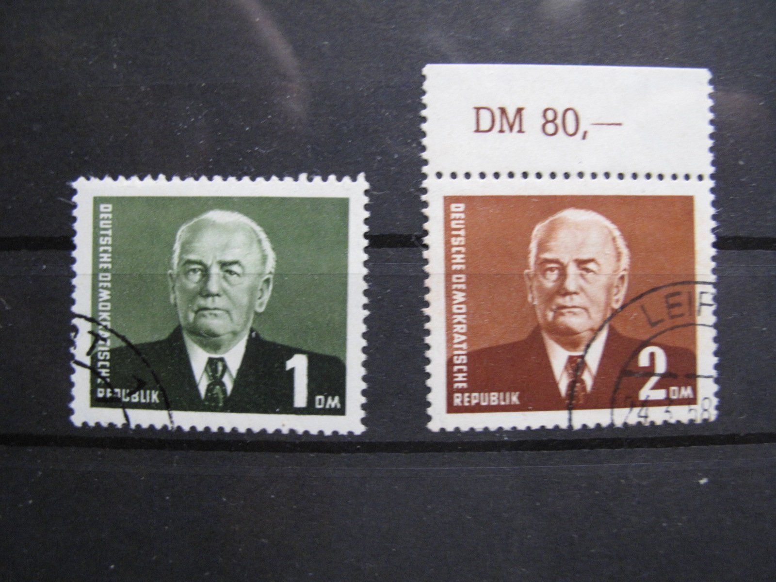 Alle Briefmarken: DDR 1957 / 58 President Wilhelm Pieck gest. – Gebraucht aus Wil SG von fva01