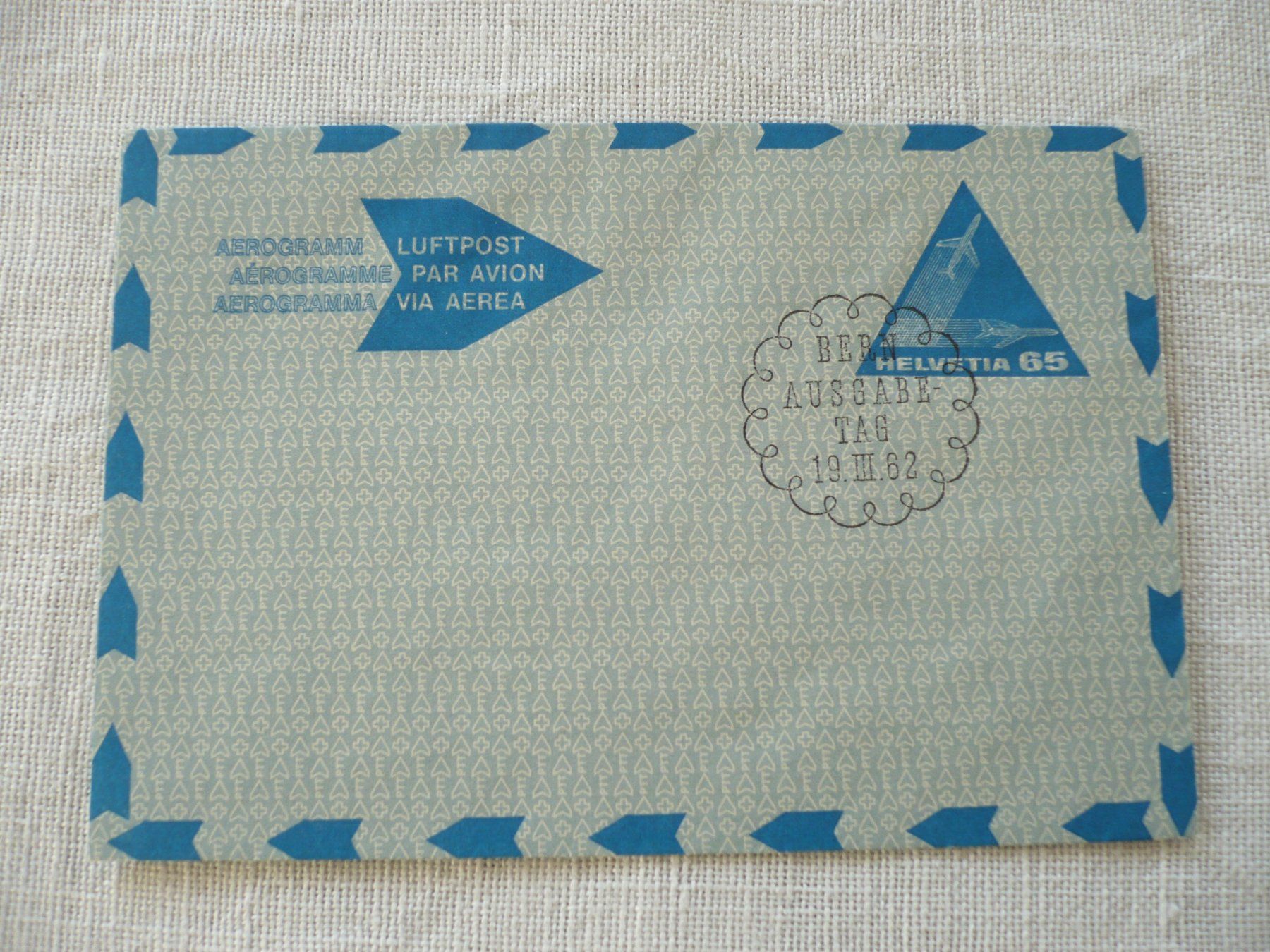 Tous les timbres: 19.3.62 Aerogramm ET – D'occasion à Zürich par saltandpepper008