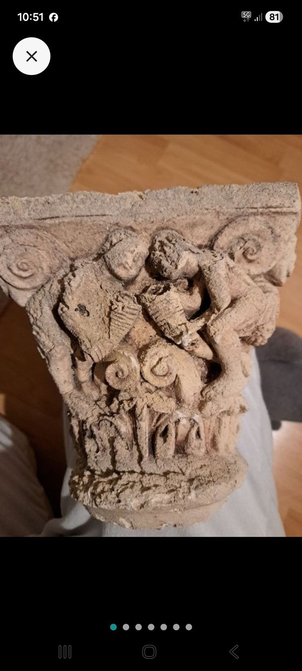 Steine & Dachziegeln: Antike Kapitell Säule, Sandstein, ca. 23 cm hoch – Gebraucht aus Kölliken von Upcycling-by-Mc-TAM 4