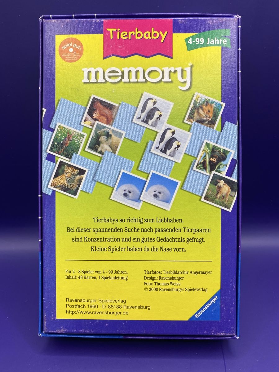 Ravensburger Giochi: Tierbaby Memory Ravensburger Ab 4 Jahre – Usato da Hindelbank venduto da 1374 1