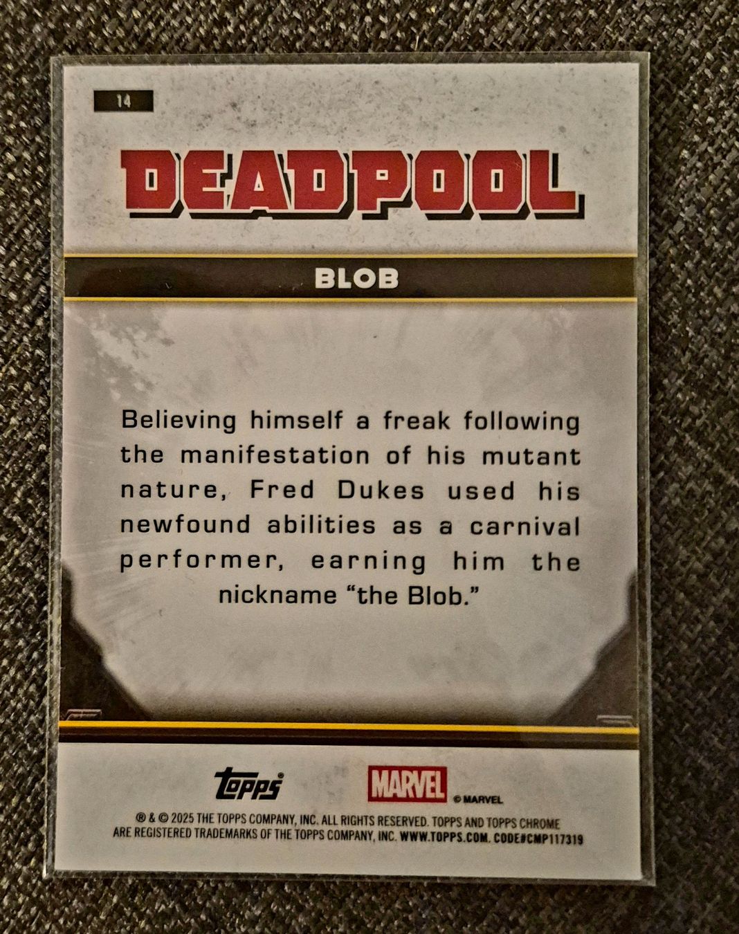 Topps Cartes à collectionner: Topps Chrome Deadpool Blob /399 Yellow Wave Refractor – Neuf (Voir description) à Zofingen par Indigo47 1