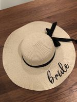 Sommerlicher Strohhut "Bride" Hochzeit / Poltertag