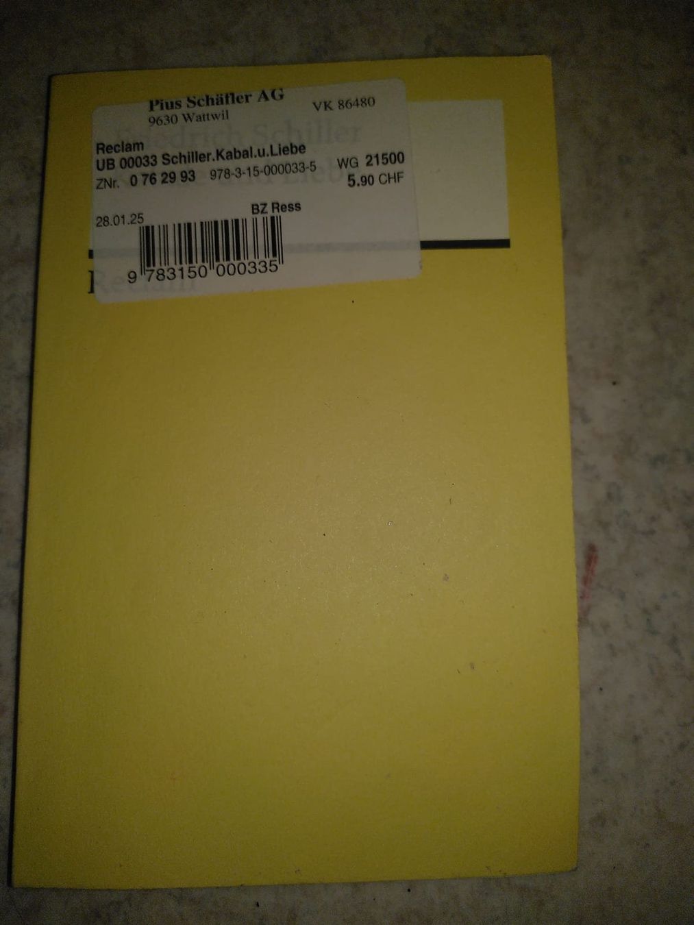 Libri: Kabale und Liebe, Schiller – Usato da Wattwil venduto da res_78tj