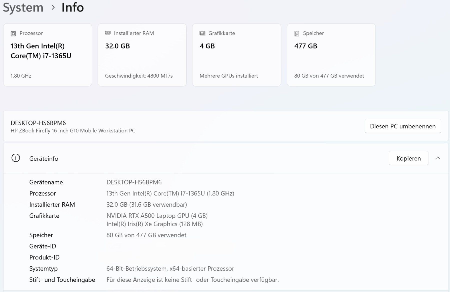Hewlett Packard Notebook: HP ZBook Firefly 16" G10 inkl. Nvidia RTX A500 – Usato da Feuerthalen venduto da molim83 7