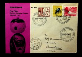SUISSE VOL SWISSAIR GENEVE-TOKYO 1957. SLH 60.00 /T527