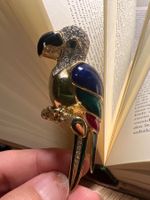 Vintage Papagei Brosche mit Strass