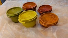 Tupperware Behälter 5 Schüssel Sonnendeckel  vintage