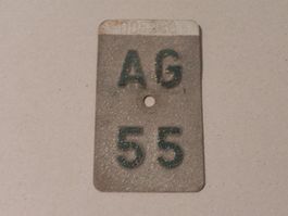 Velonummer AG 1955 Aargau Velo Geschenk