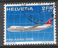 CH Pro Aero 1972 Swissair Jumbo jet, gestempelt