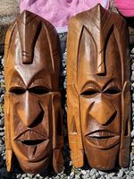 2 wunderschöne Holzmasken