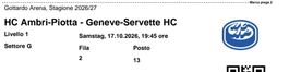 Ticket HC Ambri-Piotta gegen Genf-Servette neu