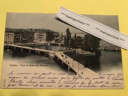 Genève, Pont et Hotel Berques 7.8.1902, T, Evian les bains