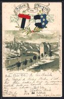 Baden, Teilansicht mit Flussbrücke und 
