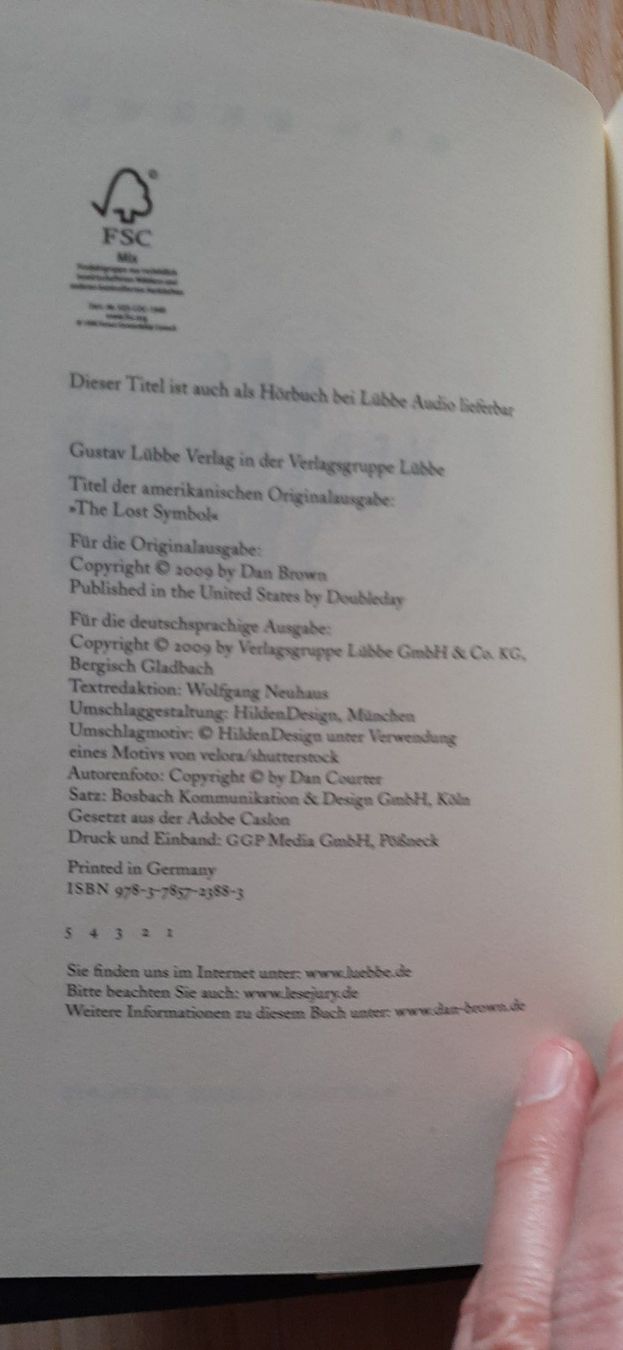 Libri: Dan Brown Das Verlorene Symbol – Usato da Affoltern am Albis venduto da Sabinezc 4