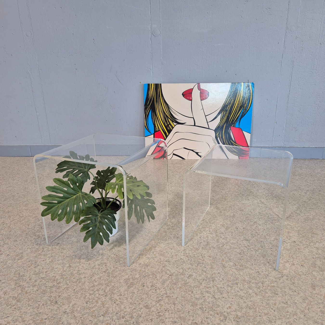 Tavoli: 2er Plexiglas Acryl Tisch Blumenhocker Beistelltisch Table – Usato da Nottwil venduto da Wondewa-Shop 4