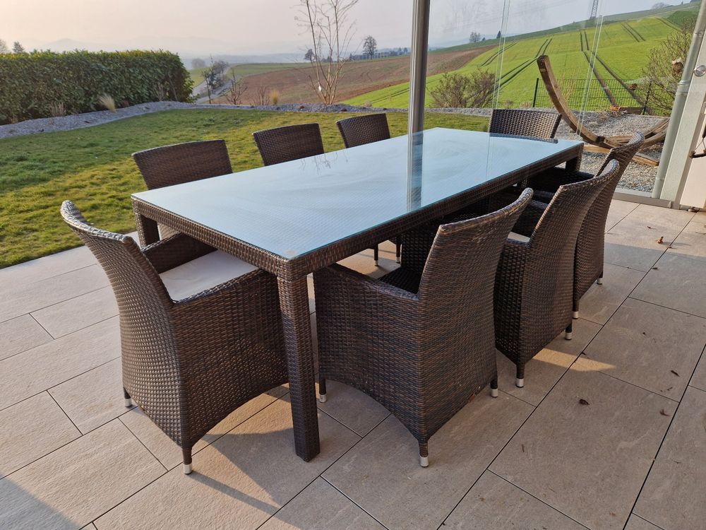 Gartentisch mit 8 Stühlen Rattan Kaufen auf Ricardo