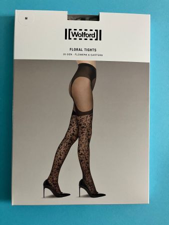 Wolford Strumpfhose Floral Tights, Gr. M (fairly light/black