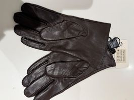 Echt Leder Finger Handschuhe xxxl braun