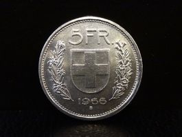 5 Franken Silber 1966 Fünfliber Münze