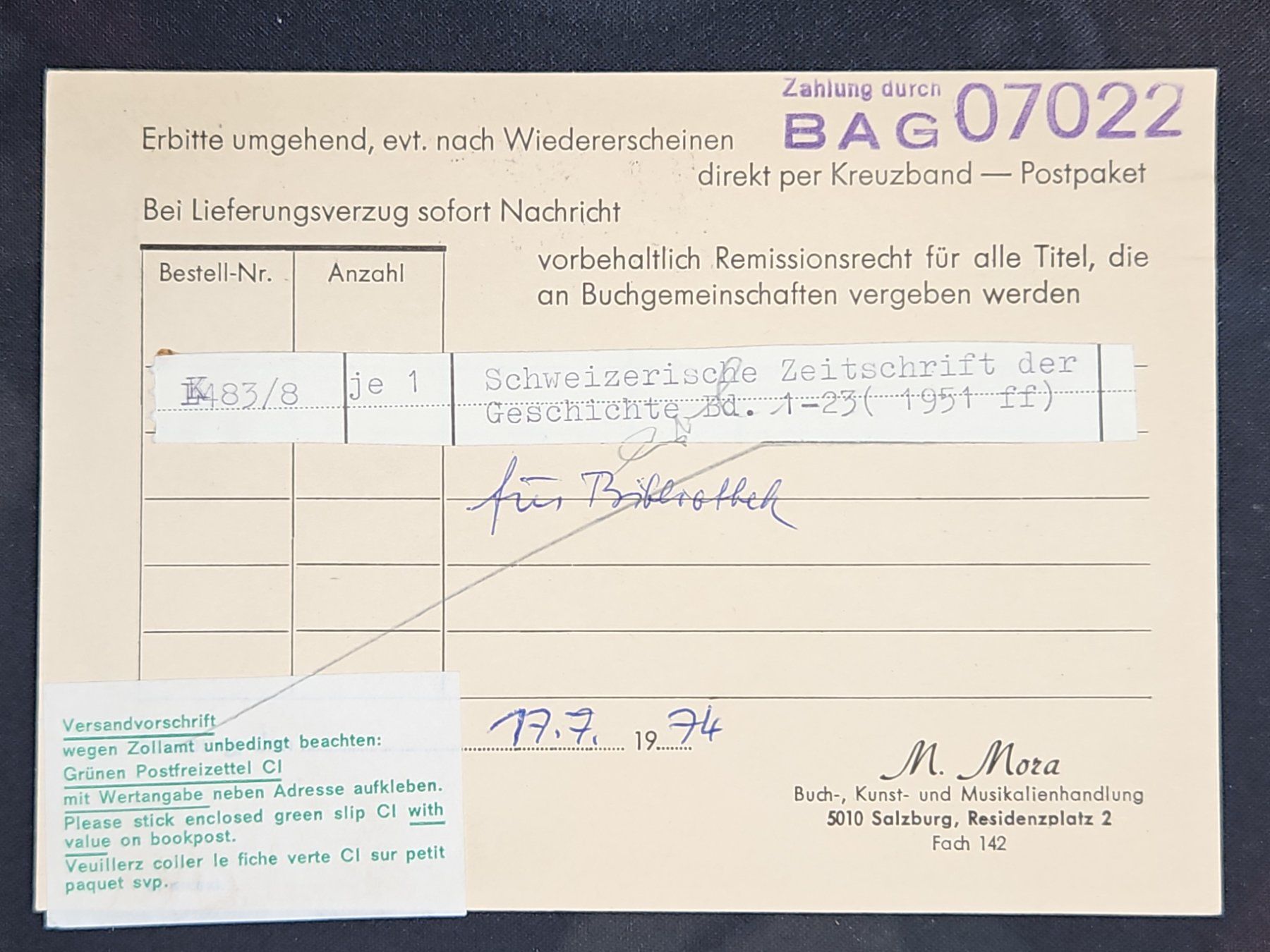 Tutti i francobolli: CL25 Carte Postale + Timbre Autriche 1974 – Usato da Cousset venduto da Patrick_Collections 1