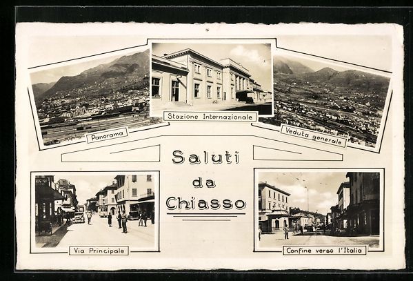 Cartoline postali: Chiasso, Panorama, Stazione Internaziona – Usato da Berlin venduto da bartko-reher