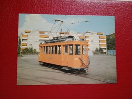 AK Tram Basel am Depot Wiesenplatz Wohnblöcke