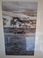 Seltenes Porsche-Foto im Alu-Rahmen, Umrandung /Mahagon (6i