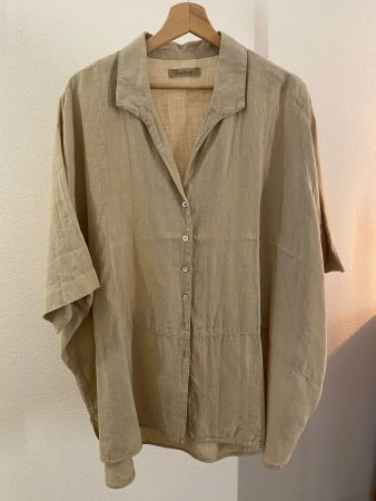 Backstage /Oska Bluse Leinen oversized beige Gr. 3XL 50-52