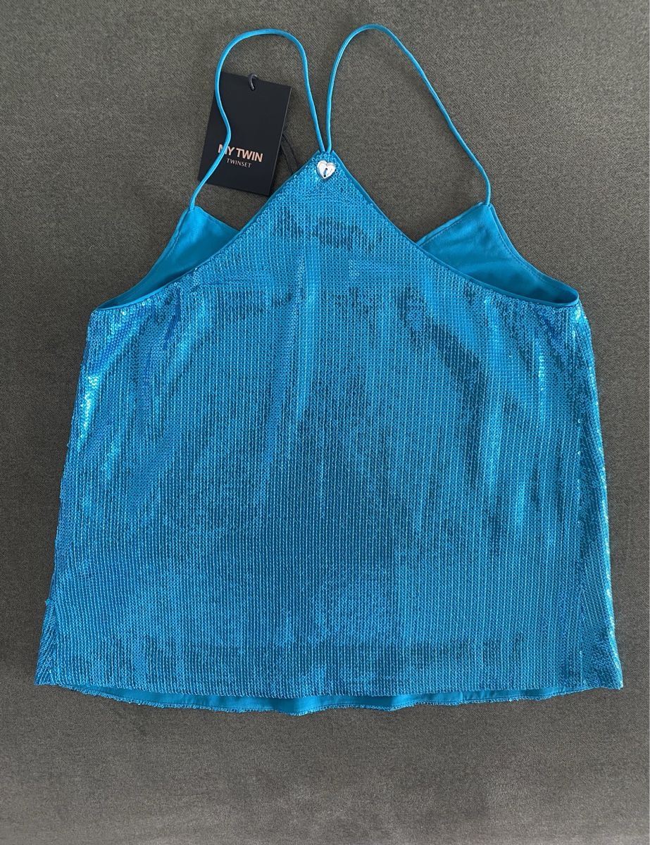 Twinset Top: Twinset paillettes top – Nuovo e nell'imballaggio originale da Territet venduto da gai_5phl 1
