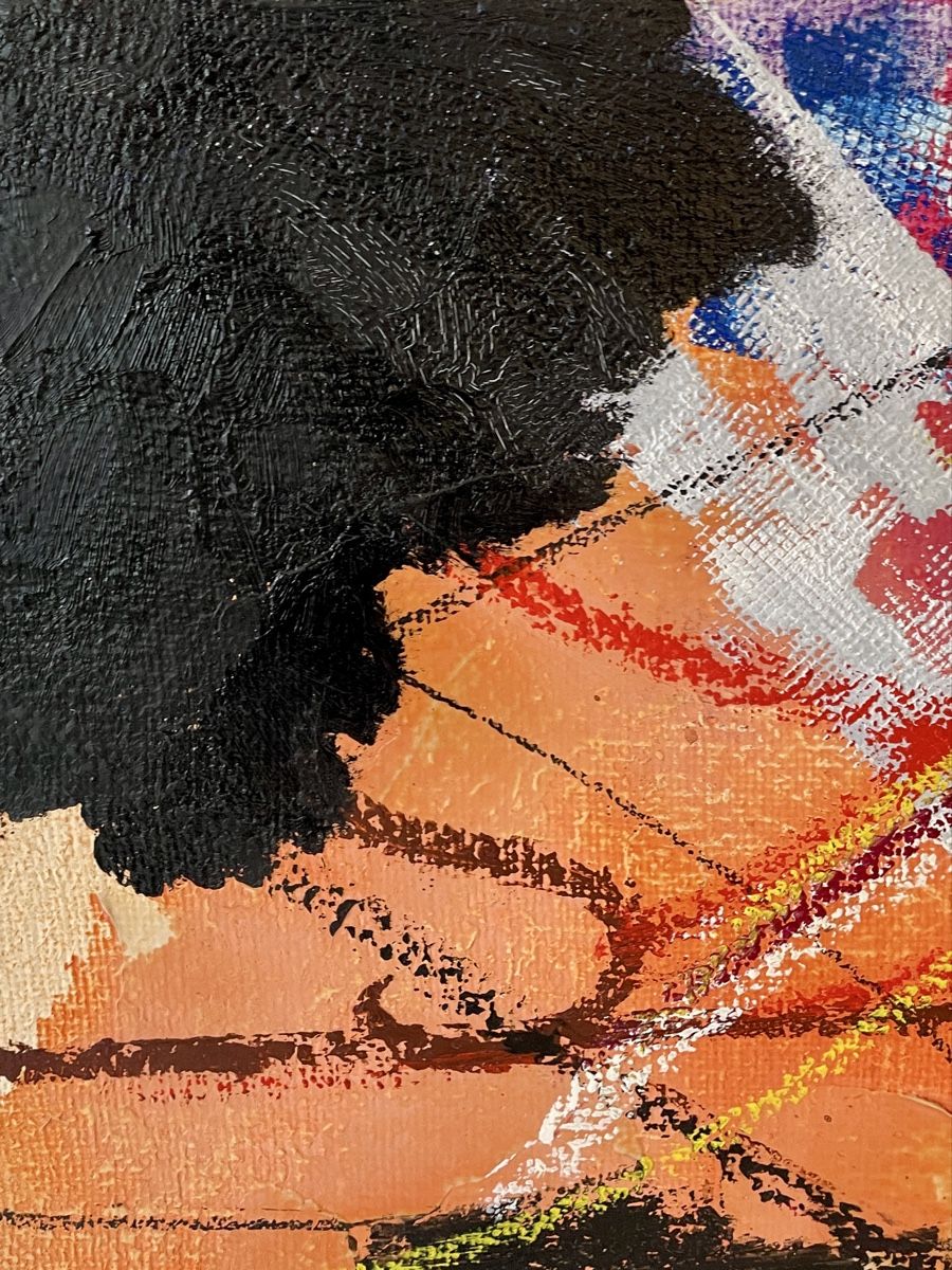 Tableau Abstrait MINO (Dominique Gonseth-Alleyn) Huile Jute (D'occasion ...